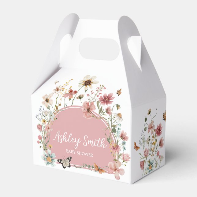 Baby i Bloom Wildblomme Baby Shower Presentaskar (Framsidan Sidan)