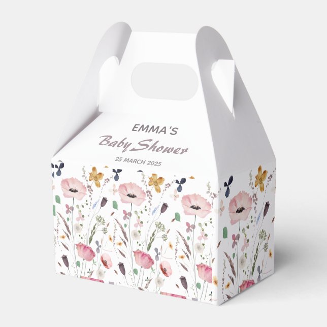 Baby i Bloom Wildblomme Baby Shower Presentaskar (Framsidan Sidan)