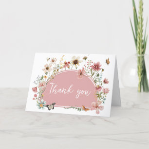 Baby i Bloom Wildblomme Baby Shower Tack Kort
