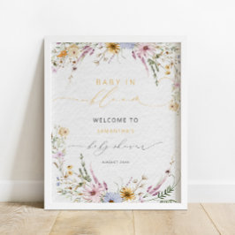 Baby i Bloom Wildblomme Baby Shower Välkommen Poster