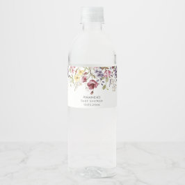 Baby i Bloom Wildblomme Baby Shower Vattenflaskor Etikett