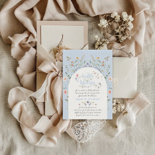 Baby i Bloom Wildblomme Blue Boy Shower Inbjudningar