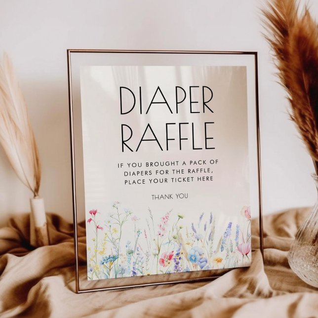 Baby i Bloom Wildblomme Diaper Raffle Sign Poster (Skapare uppladdad)