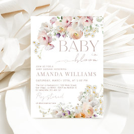 Baby i Bloom Wildblomme Vår Baby Shower Inbjudningar