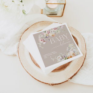 Baby i Bloom Wildblomme Vår Baby Shower Pappersservett