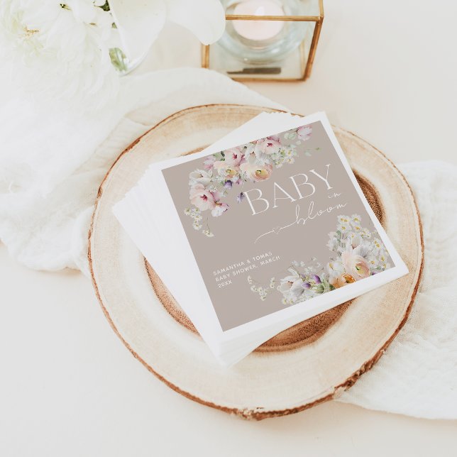 Baby i Bloom Wildblomme Vår Baby Shower Pappersservett (Skapare uppladdad)