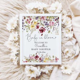 Baby i Bloom Wildblommes babyskor Välkommen Poster
