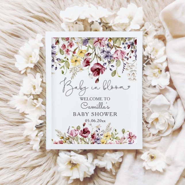 Baby i Bloom Wildblommes babyskor Välkommen Poster (Skapare uppladdad)