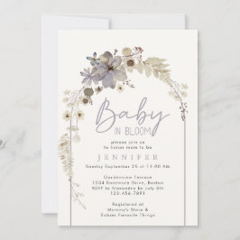 Baby i Bloom Wildblommes Blommigt Arch Baby Shower Inbjudningar