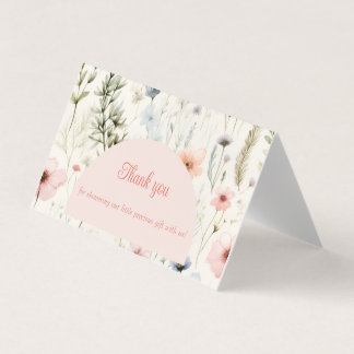 Baby i Bloom Wildblommes Blommigt Baby Shower (Bar Visitkort