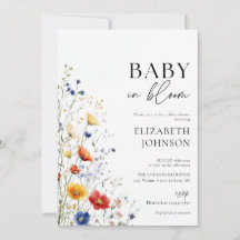 Baby i Bloom Wildblommes Blommigt Baby Shower