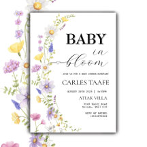 Baby i Bloom Wildblommes Blommigt Baby Shower
