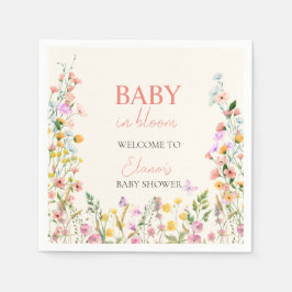 Baby i Bloom Wildblommes Elegant Baby Shower Pappersservett