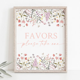 Baby i bloom Wildblommes favoritskylt för babykläd Poster