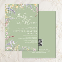 Baby i Bloom Wildblommes Grönt Baby Shower