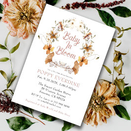 Baby i Bloom Wildblommor Boho Baby Shower Inbjudningar