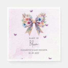 Baby i Bloom Wildblommor Bow Girl Shower Pappersservett