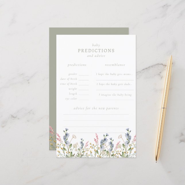 Baby i Bloom Wildbloms Baby Predictions Game (Fram/Back In Situ)