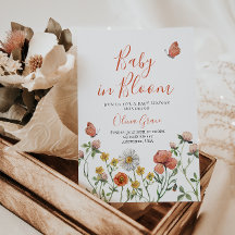 Baby i Bloom Wildbloms babyduschinbjudan