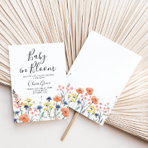 Baby i Bloom Wildbloms babyduschinbjudan