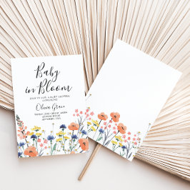 Baby i Bloom Wildbloms babyduschinbjudan Inbjudningar