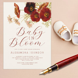 Baby i Bloom Wildbloms Fall Baby Shower Inbjudningar