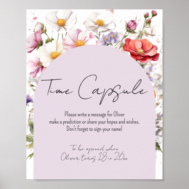 Baby i Bloom WildFlower Baby Shower Time Capsule Poster (Framsidan)