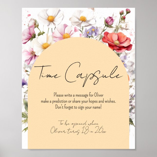 Baby i Bloom WildFlower Baby Shower Time Capsule Poster (Framsidan)