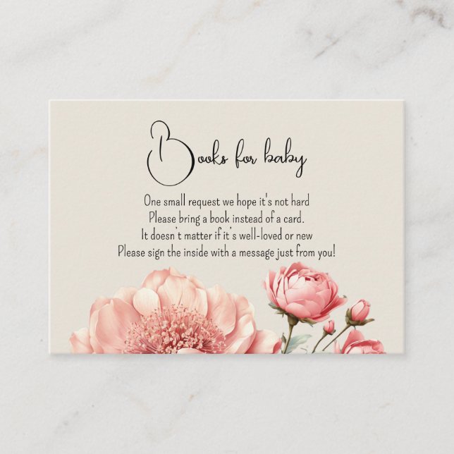 Baby i Bloom WildFlower Elegant Rosa Blue Shower Tilläggskort (Framsida)