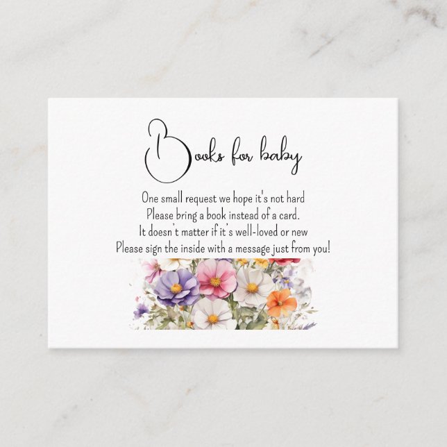 Baby i Bloom WildFlower Lilac Baby Shower Tilläggskort (Framsida)
