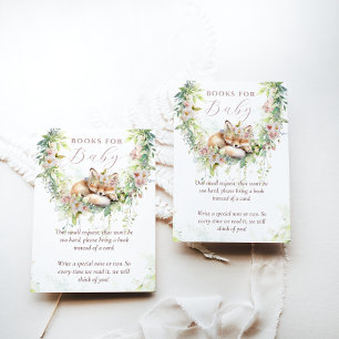 Baby i Bloom Woodland Blommigt Baby Shower Bokar Tilläggskort