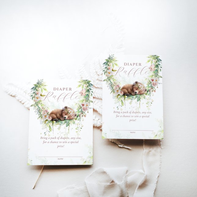 Baby i Bloom Woodland Blommigt Baby Shower Diwer Tilläggskort (Skapare uppladdad)