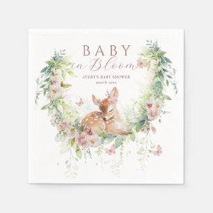 Baby i Bloom Woodland Blommigt Flicka Shower Pappersservett