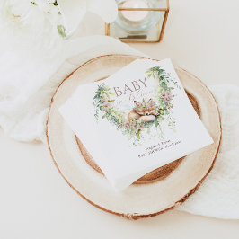 Baby i Bloom Woodland Blommigt Flicka Shower Pappersservett
