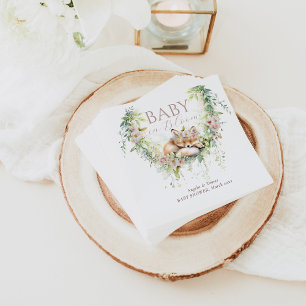 Baby i Bloom Woodland Blommigt Flicka Shower Pappersservett
