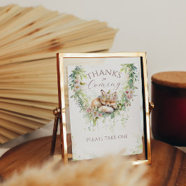 Baby i Bloom Woodland Blommigt Flicka Shower Poster