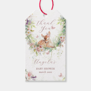 Baby i Bloom Woodland Blommigt Flicka Shower Presentetikett