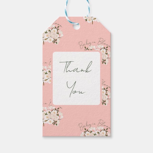 Baby i Bloom Wrapping Papper för Babyskåda Presentetikett (Framsidan)