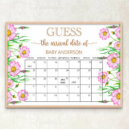 Baby i bloombabydusch gissa tidskalender poster