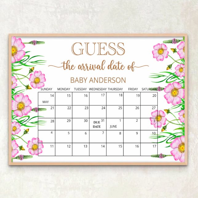 Baby i bloombabydusch gissa tidskalender poster (Skapare uppladdad)