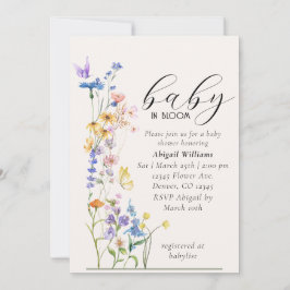 Baby i bloombabyduschinbjudan inbjudningar