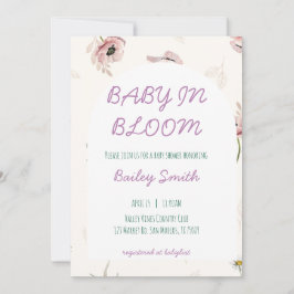 Baby i bloomduschinbjudan inbjudningar