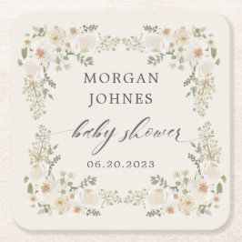 baby i bloomens elfenbensdusch för blommigt underlägg papper kvadrat
