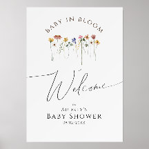 Baby i blooms välkomsttecken för färgad Wildblomma