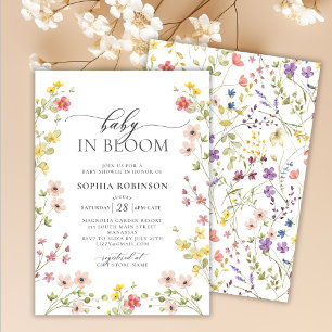 Baby i Bohemian Baby Shower för blommor i blomman Inbjudningar