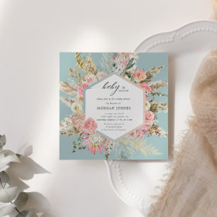 Baby i Bohemian Baby Shower-inbjudan i Bloom Bohem