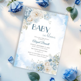 Baby i Bohemian Blue Ro Baby Shower Inbjudningar