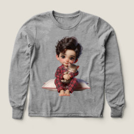 Baby i Checkered Pajamas with a Kitten av Natash T Shirt