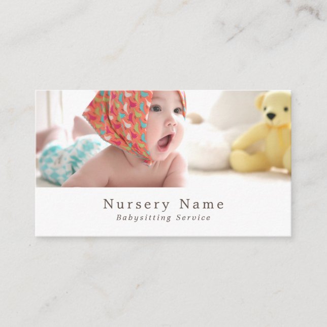 Baby i Cot, Babyvvakt, Daycare, Nursery Visitkort (Framsida)