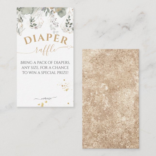 Baby i dagbok Grey & Guld Baby Shower Tilläggskort (Fram/baksida)